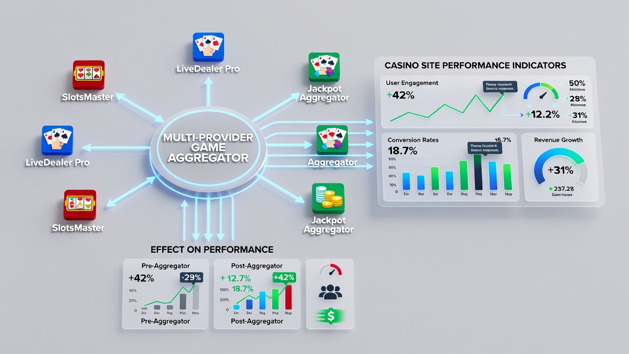 Multi-provider game aggregators integreren spellen van verschillende aanbieders in online casino platforms