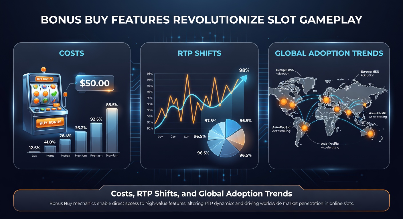 Vergelijkingstabel van RTP voor en na bonus buy in populaire slots, met grafieken van uitbetalingscurves