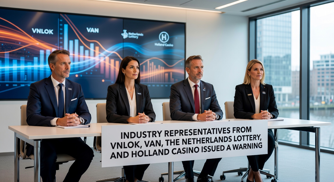 Vergadering van goksectorvertegenwoordigers met documenten over belastingdruk en dalende inkomsten