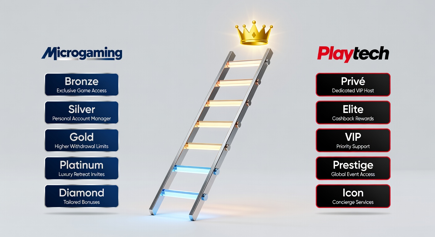 Speler die een VIP-ladder beklimt met iconen van beloningen zoals cash, free spins en exclusieve events