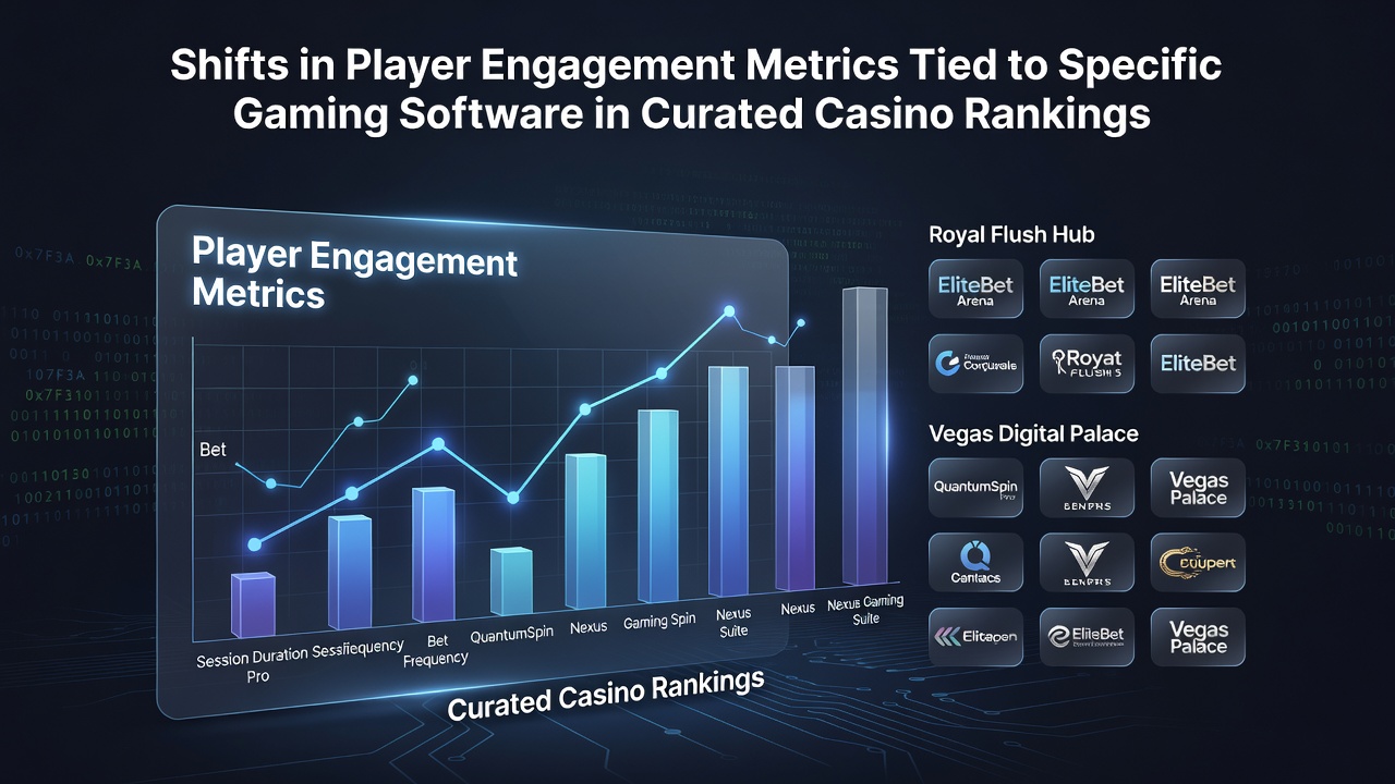 Grafiek die verschuivingen toont in spelerbetrokkenheid bij verschillende gamingsoftware providers in casino ranglijsten