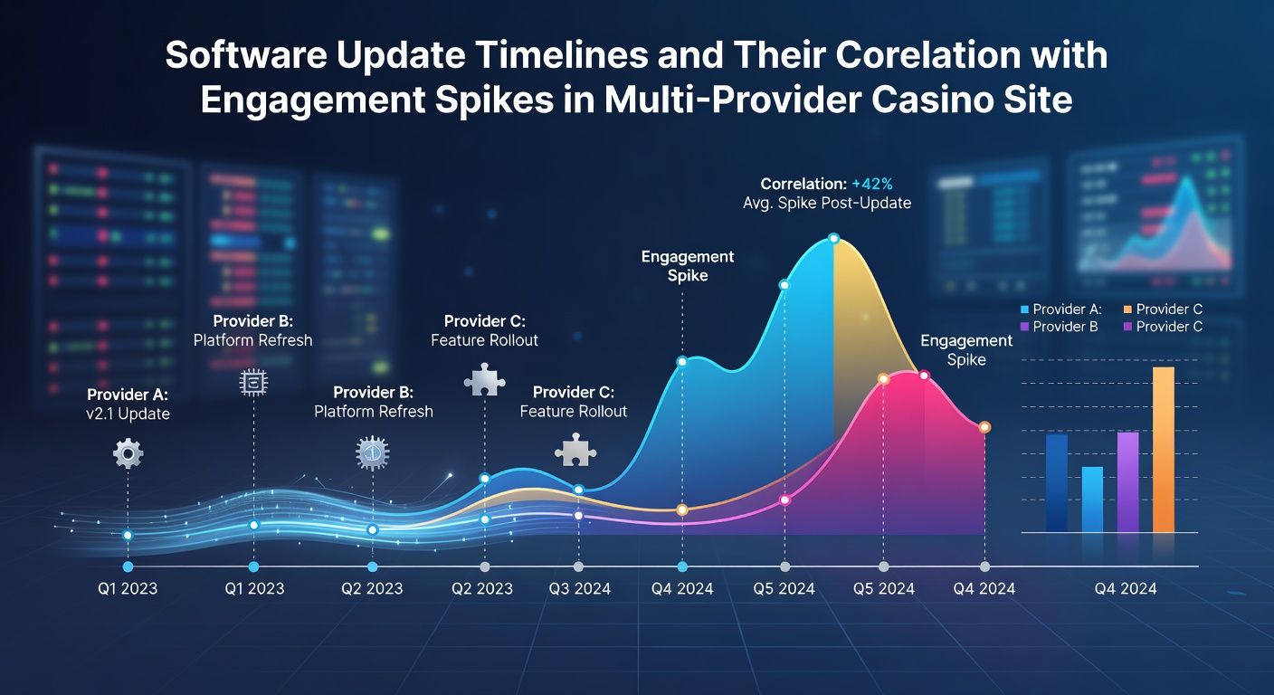 Overzicht van engagement data na software updates in casinoplatforms met meerdere providers