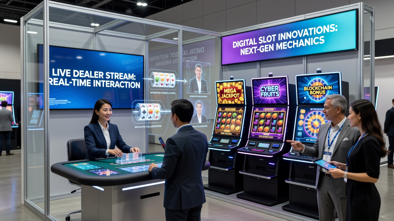 Live dealer innovaties en digitale slot designs samengebracht in een studio-omgeving met geavanceerde graphics