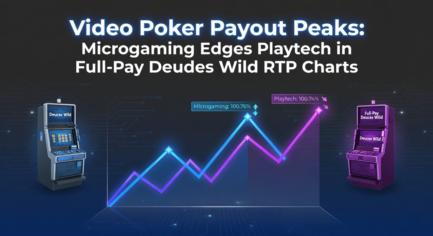 Scherm van een Full-Pay Deuces Wild video poker game met hoge uitbetalingstabel zichtbaar