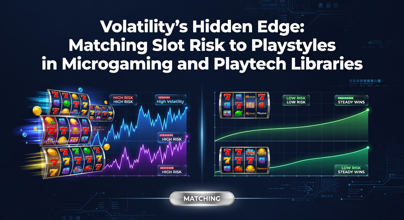 Grafiek die volatiliteitniveaus vergelijkt in Microgaming- en Playtech-slots, met voorbeelden van hoge en lage risico-spellen
